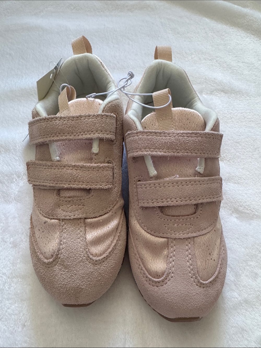 Rose Gold Sparkle Velcro Sneakers